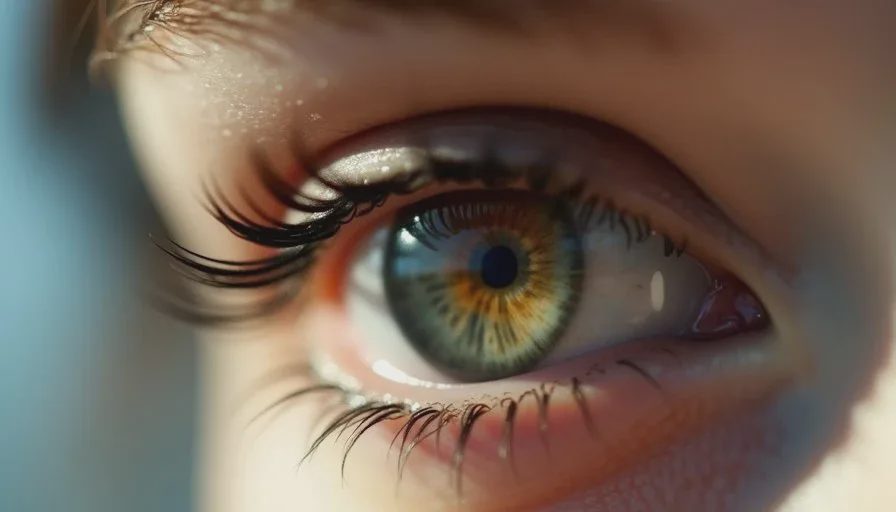 Soft eye definition achieved without a perfect liner line Close-up of a woman’s eyes with soft smudged pencil definition and mascara, no sharp eyeliner, natural and polished under soft light.